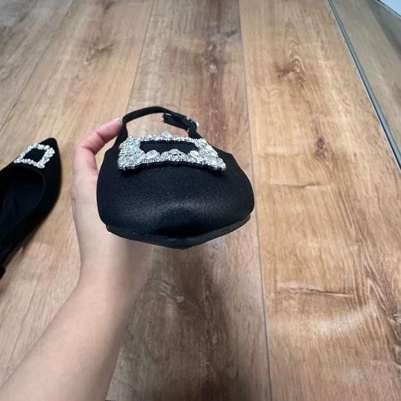 Anne Klein Black Heels with Crystal Embellishments - Picture 11 of 16